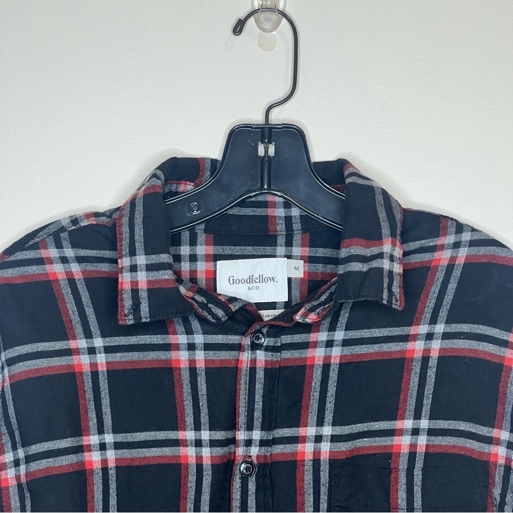 Goodfellow & Co Men’s Medium Button Up Long Sleeve Multicolor Plaid - Picture 2 of 5